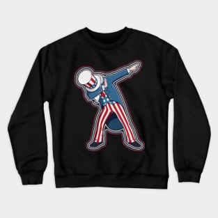 Independence Day Gifts Funny Dabbing Shirt Patriotic Sam United States Of America Crewneck Sweatshirt